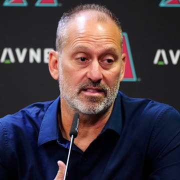 Diamondbacks head coach Torey Lovullo speaks to the media the day after the team was eliminated from playoff contention at Chase Field in Phoenix on Oct. 1, 2024.
