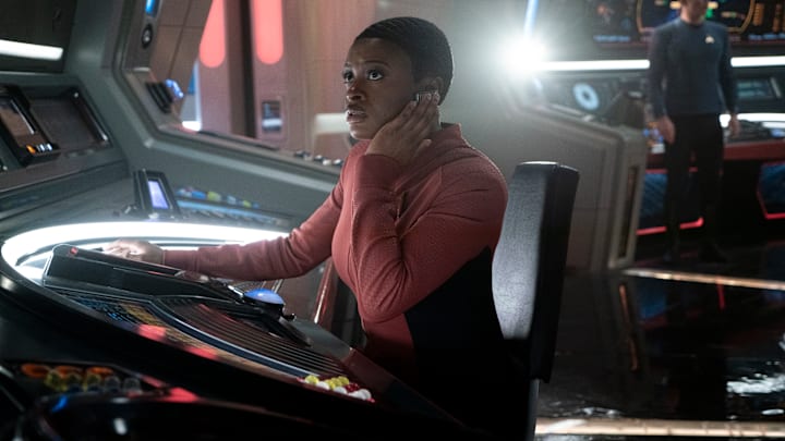 Celia Rose Gooding as Uhura in Star Trek: Strange New Worlds streaming on Paramount+, 2023. Photo Credit: Michael Gibson/Paramount+