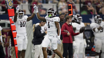 Sep 30, 2023; Arlington, Texas, USA; Texas A&M Aggies defensive back Bryce Anderson (1)