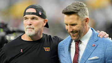 Washington Commanders head coach Dan Quinn and general manager Adam Peters