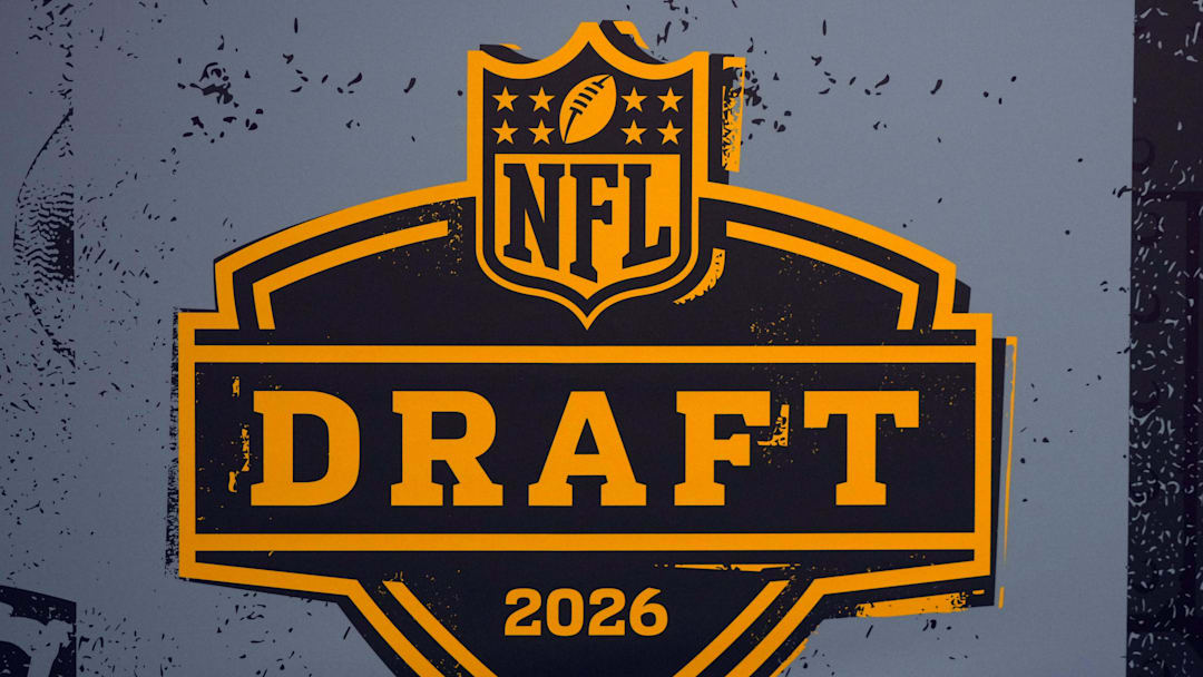Feb 6, 2026; San Francisco, CA, USA; The 2026 NFL Draft logo at the Super Bowl LX Experience at the Moscone Center. Mandatory Credit: Kirby Lee-Imagn Images Feb 6, 2026; San Francisco, CA, USA; The 2026 NFL Draft logo at the Super Bowl LX Experience at the Moscone Center. Mandatory Credit: Kirby Lee-Imagn Images