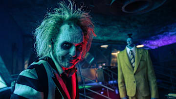 MICHAEL KEATON as Beetlejuice in Warner Bros. Pictures’ comedy, “BEETLEJUICE BEETLEJUICE,” a Warner Bros. Pictures release. 