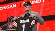 Michigan Wolverines defensive lineman Mason Graham is selected by the Cleveland Browns as the number five pick in the first round of the 2025 NFL Draft.