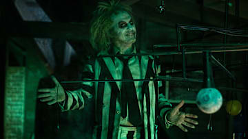 MICHAEL KEATON as Beetlejuice in Warner Bros. Pictures’ comedy, “BEETLEJUICE BEETLEJUICE,” a Warner Bros. Pictures release. Photo Credit: Parisa Taghizadeh Copyright: © 2024 Warner Bros. Entertainment Inc. All Rights Reserved.