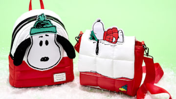 Loungefly Peanuts Snoopy & Woodstock Snow Day Doghouse Crossbody Bag. Image courtesy of Loungefly.com