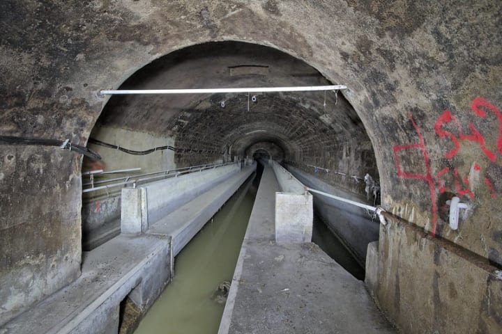 The Bièvre River flows through a tunnel under Paris.