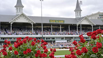  A view of the roses at the winners circle before the Kentucky Derby at Churchill Downs. 