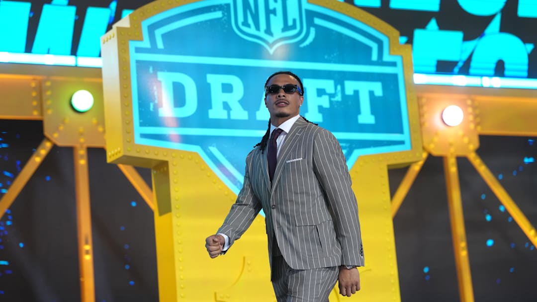 Apr 23, 2026; Pittsburgh, PA, USA; Southern California Trojans receiver Makai Lemon is introduced before the 2026 NFL Draft at Acrisure Stadium. Mandatory Credit: Kirby Lee-Imagn Images