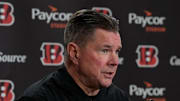 Cincinnati Bengals head coach Zac Taylor introduced new defensive coordinator Al Golden at Paycor Stadium on Jan. 27, 2025.