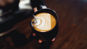 Starbucks coffee with latte art