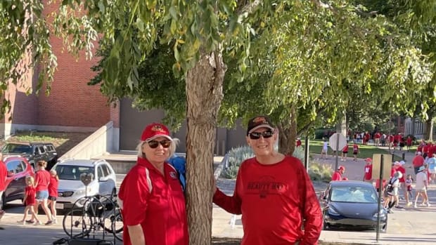 The Carl and Margaret Max Tree outside Memorial Stadium