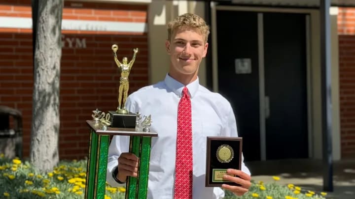 Alec Blair after winning De La Salle athlete of the year for his junior season (2023-2024). Alec Blair after winning De La Salle athlete of the year for his junior season (2023-2024).