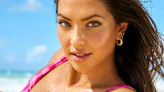 Christen Harper was photographed by Ben Watts in Barbados. Swimsuit by Solid & Striped. Earrings by Electric Picks.