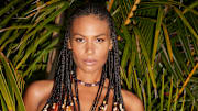 Marquita Pring was photographed by Ben Watts in Puerto Rico. Swimsuit by JANTHEE Berlin. Necklaces by Brinker + Eliza.