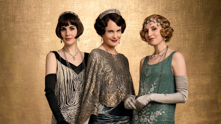 NBC'S RETURN TO DOWNTON ABBEY: A GRAND EVENT -- "Downton Abbey" -- Pictured: Michelle Dockery as Lady Mary Talbot, Elizabeth McGovern as Lady Grantham and Laura Carmichael as Lady Hexham -- (Photo by: Jason Bell/Focus Features)