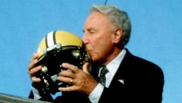 ESPN College GameDay analyst and host Lee Corso kisses a Vanderbilt football helmet on the set of ESPN College GameDay at Vanderbilt University on Oct 3, 2008. The show is making its first ever trip to Nashville for the next day’s 19th-ranked Vanderbilt game with 13th-ranked Auburn.