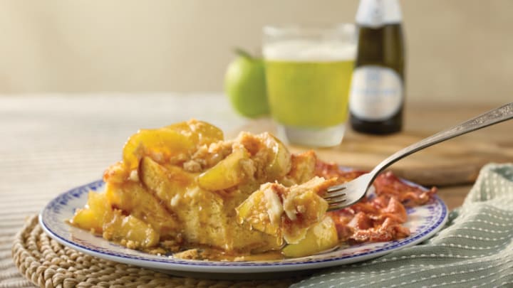 Cracker Barrel Fried Apple Baked French Toast with apple mimosa