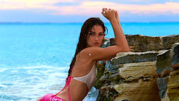 Lily Aldridge was photographed by James Macari in Turks and Caicos.