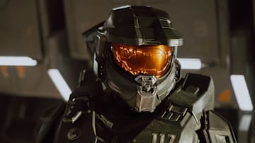 Pablo Schreiber as Master Chief in Halo episode 8, Season 2, Streaming on Paramount+ 2024