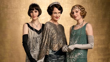 NBC'S RETURN TO DOWNTON ABBEY: A GRAND EVENT -- "Downton Abbey" -- Pictured: Michelle Dockery as Lady Mary Talbot, Elizabeth McGovern as Lady Grantham and Laura Carmichael as Lady Hexham -- (Photo by: Jason Bell/Focus Features)