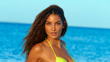 Lily Aldridge was photographed by James Macari in Turks & Caicos.