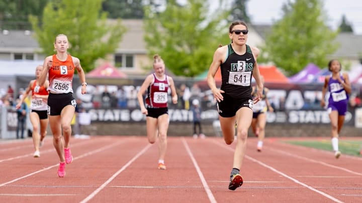 East Valley of Spokane transgender runner Veronica Garcia wins Class 2A girls 400-meter dash for second time Saturday in Tacoma. East Valley of Spokane transgender runner Veronica Garcia wins Class 2A girls 400-meter dash for second time Saturday in Tacoma.