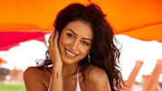 Cindy Kimberly was photographed by Ben Watts in Barbados. Swimsuit by Andi Bagus. Earrings by En Route Jewelry.