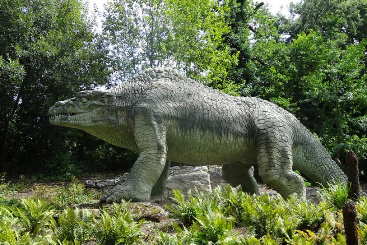 A Hawkins dinosaur at Crystal Palace Park