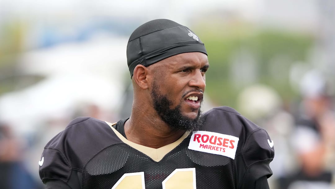 Aug 14, 2025; Carson, CA, USA; New Orleans Saints wide receiver Cedrick Wilson Jr. (11) during a joint practice against the Los Angeles Rams at the Dignity Health Sports Park. Mandatory Credit: Kirby Lee-Imagn Images
