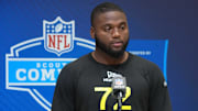 Central Arkansas defensive lineman David Walker during the 2025 NFL Scouting Combine.