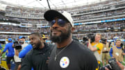 Oct 22, 2023; Inglewood, California, USA; Pittsburgh Steelers coach Mike Tomlin reacts after the game against the Los Angeles Rams at SoFi Stadium. Mandatory Credit: Kirby Lee-USA TODAY Sports