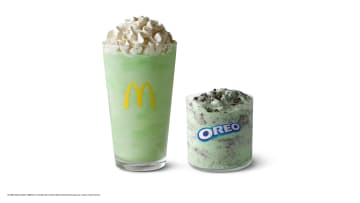 Shamrock Shakes and OREO Shamrock McFlurry are back at McDonald's. Image courtesy of McDonald's