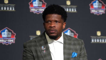 Feb 8, 2024; Las Vegas, NV, USA; Andre Johnson during the Pro Football Hall of Fame Class of 2024