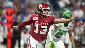 Dec 29, 2021; San Antonio, Texas, USA; Oklahoma Sooners quarterback Caleb Williams (13) is expected to e sought after hard by USC football.