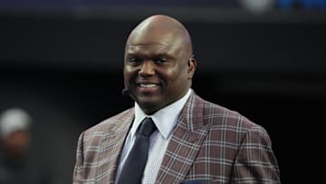 Feb 5, 2023; Paradise, Nevada, USA; ESPN analyst Booger McFarland during the Pro Bowl Games at Allegiant Stadium. Mandatory Credit: Kirby Lee-Imagn Images