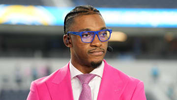 Oct 16, 2023; Inglewood, California, USA; Robert Griffin III on the ESPN Monday Night Football Countdown set SoFi Stadium. Mandatory Credit: Kirby Lee-USA TODAY Sports