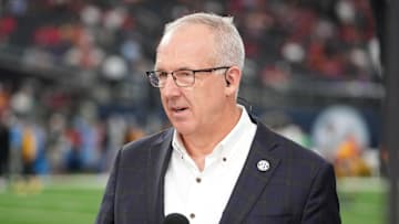 Sep 1, 2024; Paradise, Nevada, USA; SEC commissioner Greg Sankey attends the game between the LSU Tigers and the Southern California Trojans at Allegiant Stadium. Mandatory Credit: Kirby Lee-Imagn Images