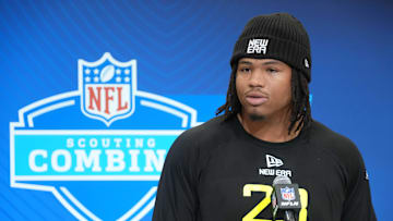 Feb 26, 2025; Indianapolis, IN, USA; Mississippi defensive lineman Walter Nolen (DL23) during the 2025 NFL Scouting Combine at the Indiana Convention Center. Mandatory Credit: Kirby Lee-Imagn Images