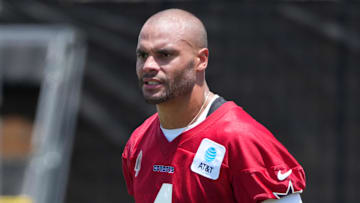 Dallas Cowboys quarterback Dak Prescott during training camp at the River Ridge Fields.