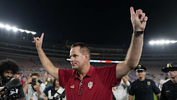 Indiana Hoosiers head coach Curt Cignetti reacts after the game against the UCLA Bruins at Rose Bowl.