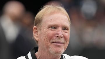 Sep 22, 2024; Paradise, Nevada, USA; Las Vegas Raiders owner Mark Davis duirng the game against the Carolina Panthers at Allegiant Stadium. Mandatory Credit: Kirby Lee-Imagn Images