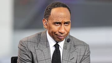 Stephen A. Smith on the ESPN NBA Countdown live set at Intuit Dome. 