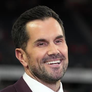 Dec 2, 2022; Las Vegas, NV, USA; Southern California Trojans former quarterback Matt Leinart attends the Pac-12 Champonship game at Allegiant Stadium. Mandatory Credit: Kirby Lee-Imagn Images