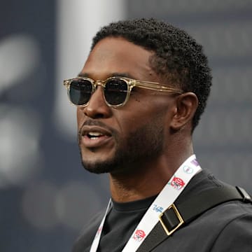 Sep 1, 2024; Paradise, Nevada, USA; Southern California Trojans former running back Reggie Bush attends the game against the LSU Tigers at Allegiant Stadium. Mandatory Credit: Kirby Lee-Imagn Images