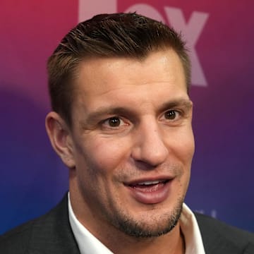 Feb 7, 2023; Phoenix, AZ, USA; Rob Gronkowski at Fox Sports media day at the Phoenix Convention Center. Mandatory Credit: Kirby Lee-Imagn Images
