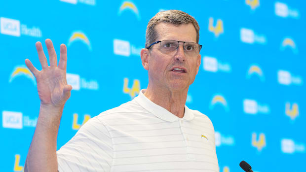 Los Angeles Chargers coach Jim Harbaugh