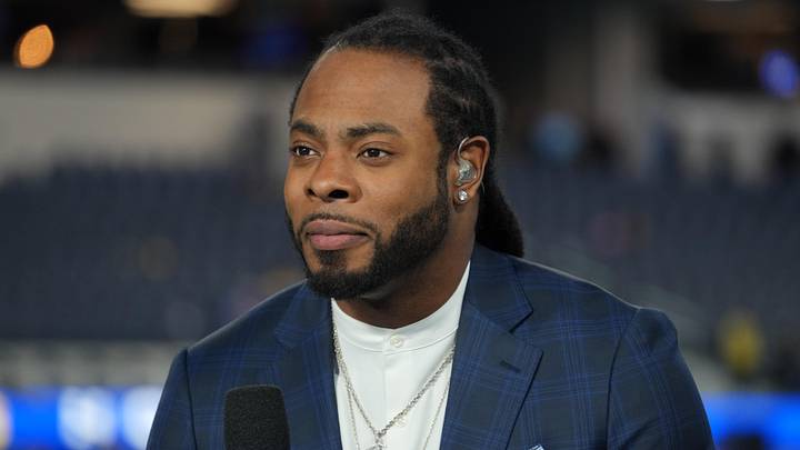 Richard Sherman looking at the camera.