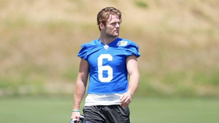 May 21, 2024, Thousand Oaks, California, USA; Los Angeles Rams receiver Drake Stoops (6) 