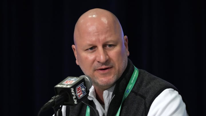 Feb 27, 2024; Indianapolis, IN, USA; Los Angeles Chargers general manager Joe Hortiz during the NFL Scouting Combine at Indiana Convention Center. Mandatory Credit: Kirby Lee-USA TODAY Sports