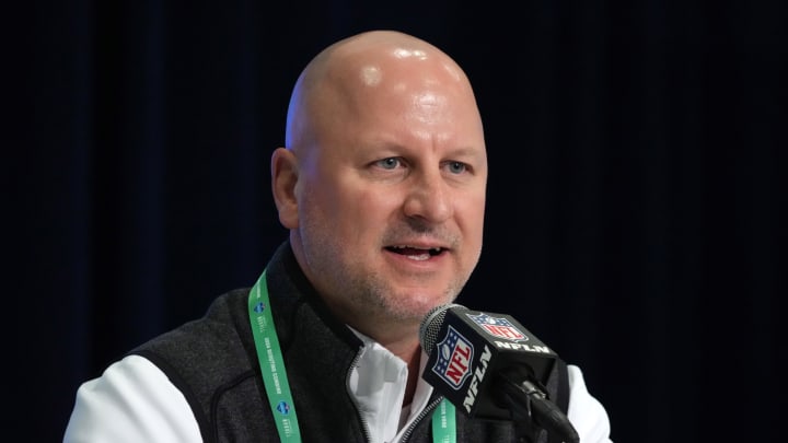 Feb 27, 2024; Indianapolis, IN, USA; Los Angeles Chargers general manager Joe Hortiz during the NFL Scouting Combine at Indiana Convention Center. Mandatory Credit: Kirby Lee-USA TODAY Sports